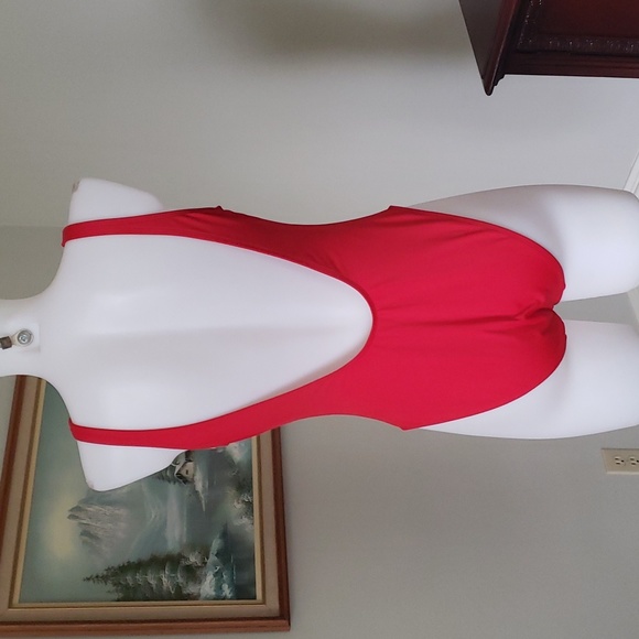 Red Full Piece Swimsuit - Picture 3 of 5